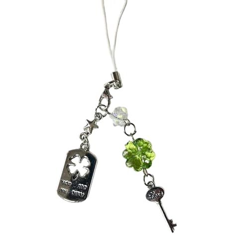 Pffiocix Luck Clovers Handyband mit multifunktionalem Design, auffälliger Anhänger für Schlüsselanhänger oder Taschenanhänger, 38, Kunststoff Pffiocix Luck Clovers Handyband mit multifunktionalem Design, auffälliger Anhänger für Schlüsselanhänger oder Taschenanhänger, 38, Kunststoff von Pffiocix