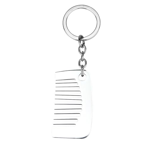 Pffiocix Miniatur-Kamm-Anhänger aus Edelstahl, Reisefreundlich, Haarstylisten-Zubehör mit Schlüsselanhänger Pffiocix Miniatur-Kamm-Anhänger aus Edelstahl, Reisefreundlich, Haarstylisten-Zubehör mit Schlüsselanhänger von Pffiocix