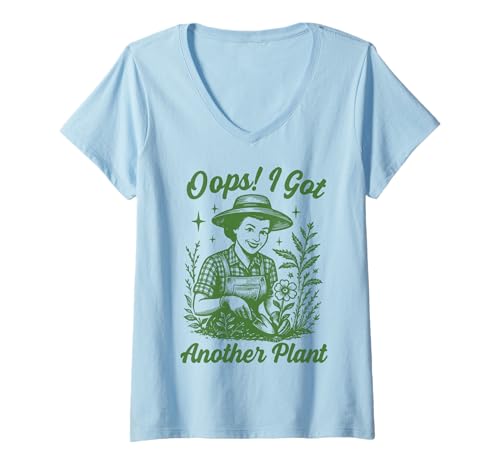 Damen Oops I Got Another Plant Pflanzenelternteil T-Shirt mit V-Ausschnitt Damen Oops I Got Another Plant Pflanzenelternteil T-Shirt mit V-Ausschnitt von Pflanze Zimmerpflanze Zimmergärtner