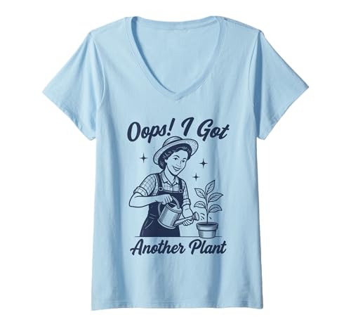 Damen Oops I Got Another Plant Pflanzenelternteil T-Shirt mit V-Ausschnitt Damen Oops I Got Another Plant Pflanzenelternteil T-Shirt mit V-Ausschnitt von Pflanze Zimmerpflanze Zimmergärtner
