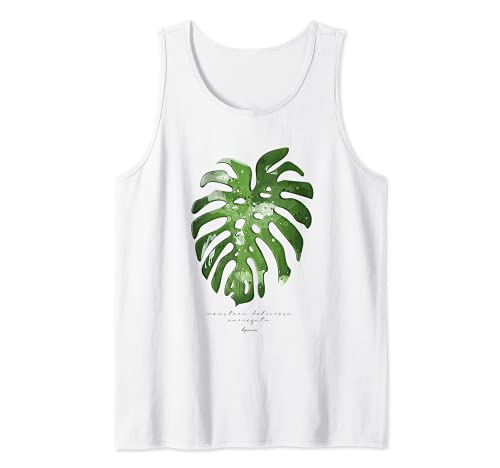 Monstera Deliciosa Variegata Blatt Wasserfarbe Fensterblatt Tank Top von Pflanzen von Lepinior