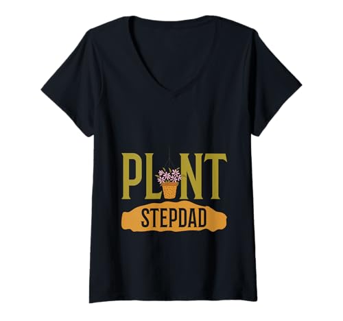 Damen Plant Stepdad Hausmeister-Innengarten T-Shirt mit V-Ausschnitt Damen Plant Stepdad Hausmeister-Innengarten T-Shirt mit V-Ausschnitt von Pflanzenpfleger-Elternschaft
