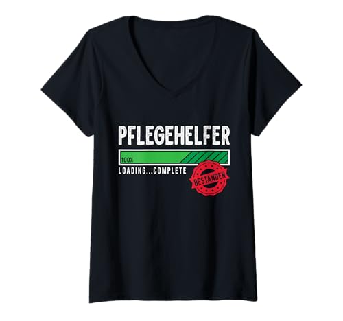 Damen Pflegehelfer Ausbildung Prüfung Bestanden T-Shirt mit V-Ausschnitt Damen Pflegehelfer Ausbildung Prüfung Bestanden T-Shirt mit V-Ausschnitt von Pflegehelfer Bestanden Store