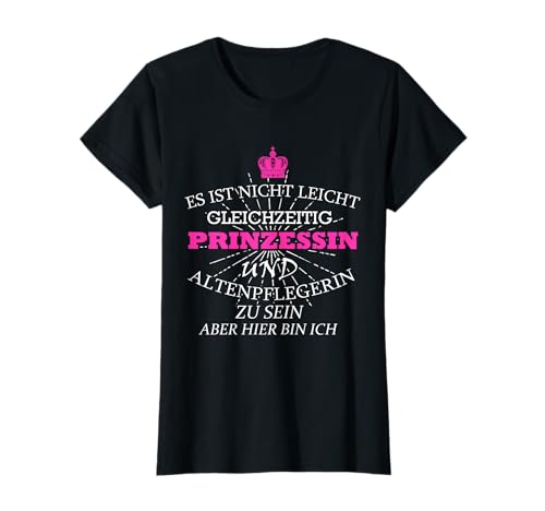 Pflegekraft Altenpflegerin Krankenpfleger Vintage Damen T-Shirt Schwarz S V-Ausschnitt Halbarm Klassisch Pflegekraft Altenpfleger/in Krankenschwester retro Pflegekraft T-Shirt von Pflegekraft Altenpflegerin Krankenpfleger Vintage