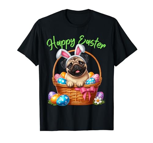 Mops Ostern Osterhase Hund niedlich Hunde Mama Wau lustig T-Shirt von Pfotenschatz