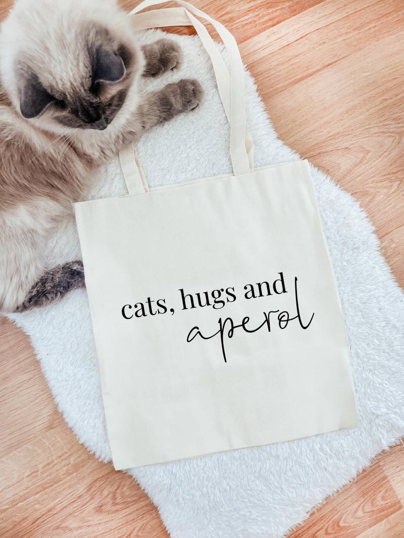 Jutebeutel | Baumwolltasche Mit Langen Henkeln Stoffbeutel Zum Einkaufen Oder Als Geschenk Für Katzenliebhaber von PfotenundToertchen