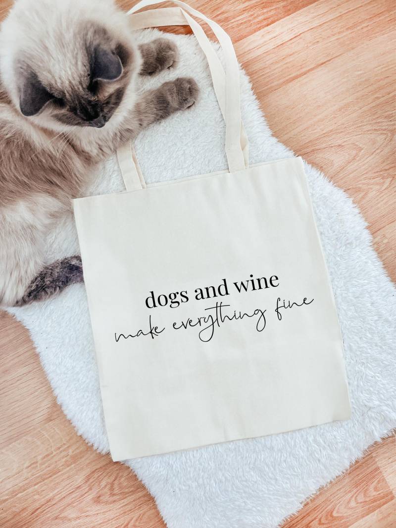 Jutebeutel | Baumwolltasche Mit Langen Henkeln Stoffbeutel Zum Einkaufen Oder Als Geschenk Für Hundeliebhaber von PfotenundToertchen