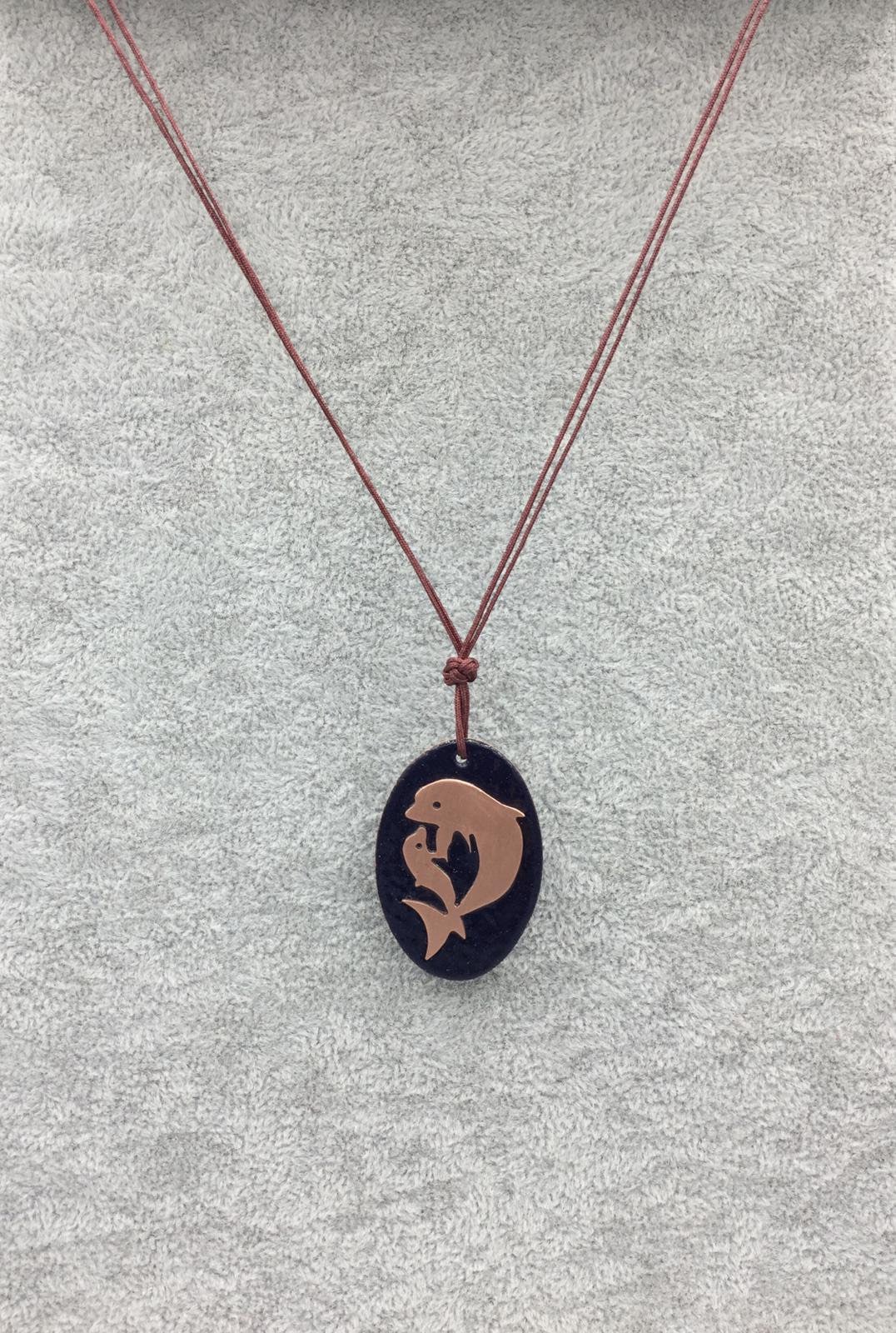 Muttertag 2In1 Geschenk, Emaille Delfine Halskette Und Lesezeichen von PhagosHandmade