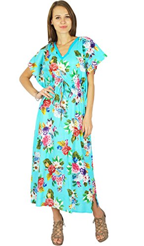 Phagun Bedrucktes langes Kaftan-Maxikleid fur Damen, Kimono-Armel, Bademode, Cover-Up-Kleider von Phagun