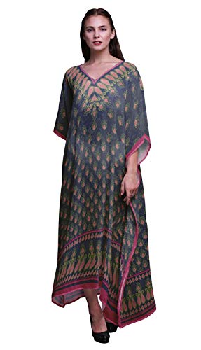 Phagun Blumen & Paisley Lange Kaftan Maxikleid Strandbadebekleidung vertuschen den Kaftan der Frauen-4Xu5X von Phagun