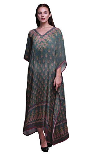 Phagun Blumen & Paisley Strand-Kaftan-Bikini verdeckt das Lange Kaftan der Frauen-4Xu5X von Phagun
