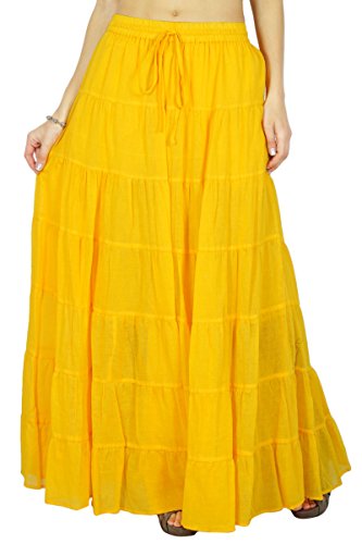 Phagun Fester Langer Maxi-Baumwollstrand-Abnutzungs-Rock für Frauen-elastische Taillen-Rock-Sommerabnutzung Phagun Fester Langer Maxi-Baumwollstrand-Abnutzungs-Rock für Frauen-elastische Taillen-Rock-Sommerabnutzung von Phagun
