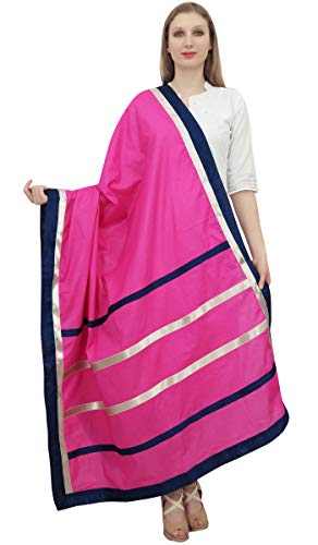 Phagun Indain Frauen Baumwoll Dupatta Hijab-Schal Wurf Chunni Ansatz-Verpackungs-Rosa Fuschia von Phagun