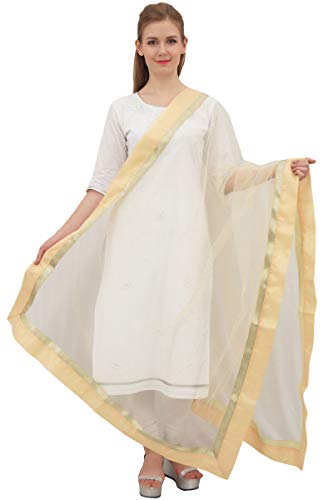Phagun Indian Designer Net Dupatta lange Stola Frauen Hijab-Schal Einwurf Beige von Phagun