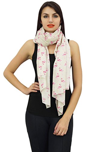 Phagun Indische Frauen Verpackungs-Schal Flamingo Druck 100% Baumwolle Leicht, Schal, Schal Sarong-Schal-Weib von Phagun