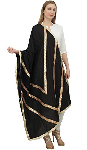 Phagun indischen Frauen Designer Chunni Cotton Dupatta Ethnische Stola Schal-Schwarz von Phagun