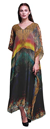 Phagun kunstlerisch kunstlerisch der Lange Strandkaftan-Beachwearbikini der Frauen bedeckt Maxikleid-XL-3X von Phagun