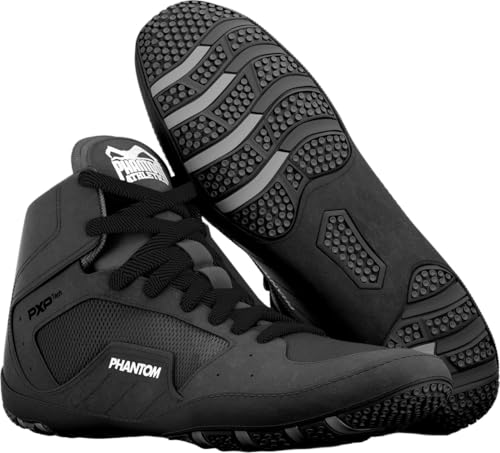 Phantom Athletics Tactic Ringerschuhe - Kampfsport-Schuhe für Ringen, Wrestling und MMA - Kinder & Erwachsene - Schwarz - 38 von Phantom Athletics
