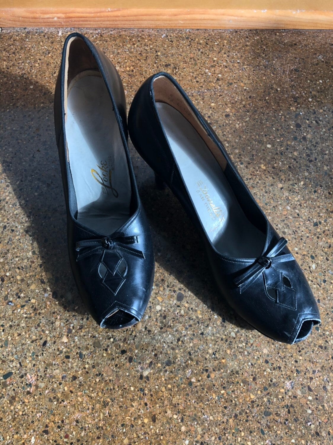 Vintage 1940S Pumps Mit Peep Toe Und Schleife ~ Gr. 7, 5 von PhantomLadyShop