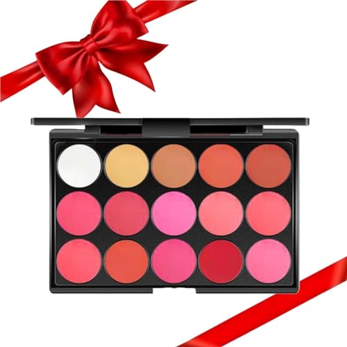 PhantomSky 15 Colors Cream Lip Gloss Makeup Palette, Makeup Kit Make-up Paletten Blush Palette Schminkpalette Make Up Cosemetic Contouring Kit - Langlebig, Wischfest, Natürlich Aussehend von PhantomSky