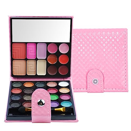 PhantomSky 32 Farben Lidschatten Palette, Glitzer Eyeshadow Palette Make Up Palette Make-up Paletten, Schminkpalette Make Up mit Lipgloss Concealer und Rouge - Rosa von PhantomSky