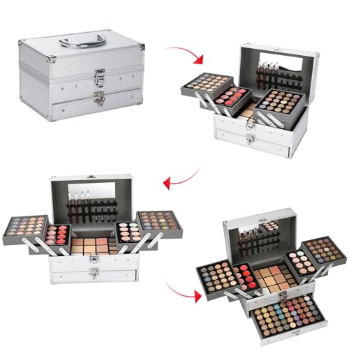 PhantomSky 132 Farben Schminkset, Cosmetics Schminkkoffer Mädchen Make Up Set für Teenager Kosmetik Set Für Frauen Mädchen, Tragbares Faltbares - Perfekt für Profi-und Tägliche von PhantomSky