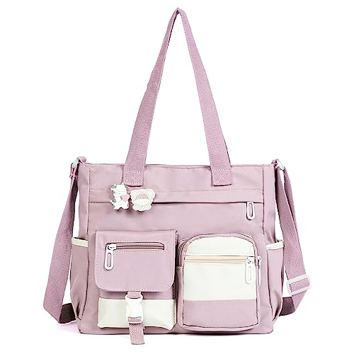 Phaoullzon Umhängetasche für Teenager, Mädchen, Kawaii, Messenger-Geldbörse, Nylon, Schultertaschen, Violett, Kawaii von Phaoullzon