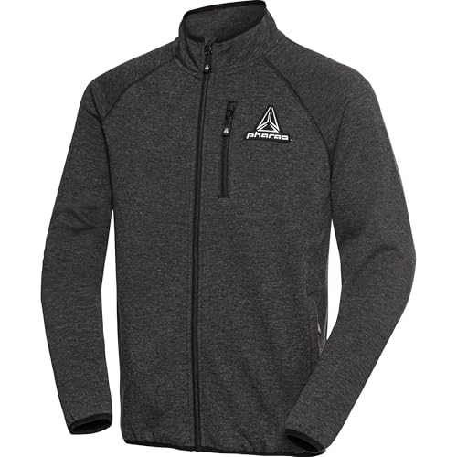 Pharao Cork Fleecejacke – 2L Techfleece – 3 Reißverschlusstaschen anthrazit L von Pharao