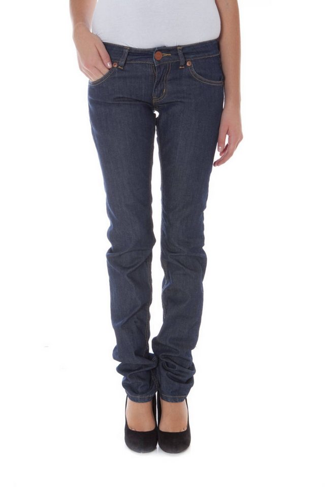 Phard 5-Pocket-Jeans Damen Jeans Blau – Niedrige Taille, Enge Passform, Kontrastnähte von Phard