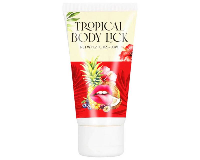 PharmQuests Gleit- und Massagegel Tropical Body Lick, Tube mit 50ml, 1-tlg., Körpergel mit tropischem Tutti-Frutti-Duft von PharmQuests