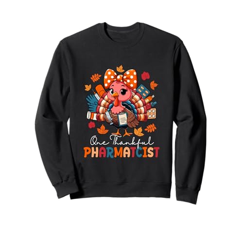 One Thankful Pharmacist Thanksgiving Truthahn Fliege Damen Sweatshirt von Pharmacist Thanksgiving Costume