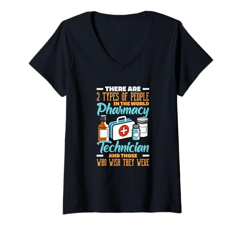 Damen Es gibt 2 Arten von Menschen, lustige Apotheken-Techniker T-Shirt mit V-Ausschnitt Damen Es gibt 2 Arten von Menschen, lustige Apotheken-Techniker T-Shirt mit V-Ausschnitt von Pharmacy Techs Pharmacist Apparel & Gifts