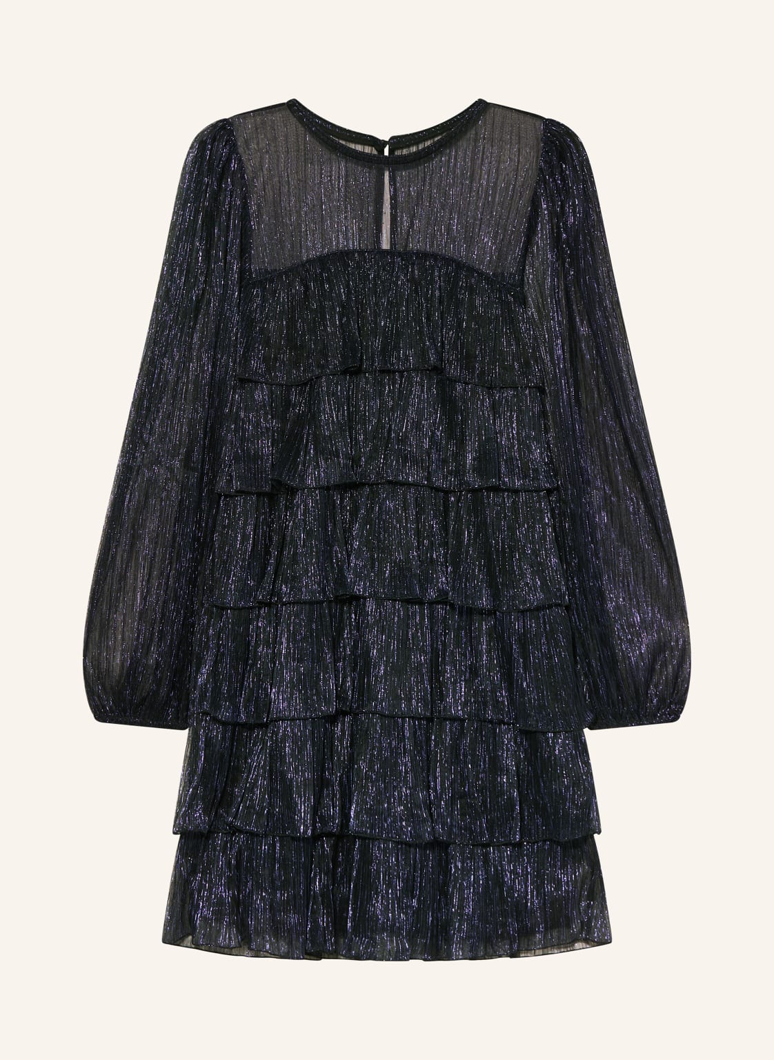 Phase Eight Cocktailkleid Nika Mit Glitzergarn Und Volants blau von Phase Eight