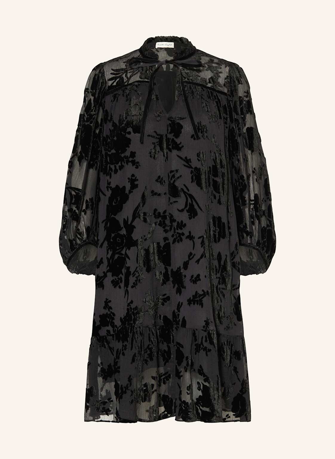 Phase Eight Samtkleid Mila Mit Volants schwarz von Phase Eight