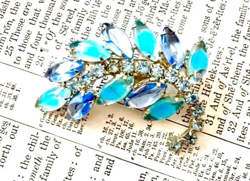 Vintage Brosche Blau Strass 1950Er Jahre Juliana D E von PhatCatVintage
