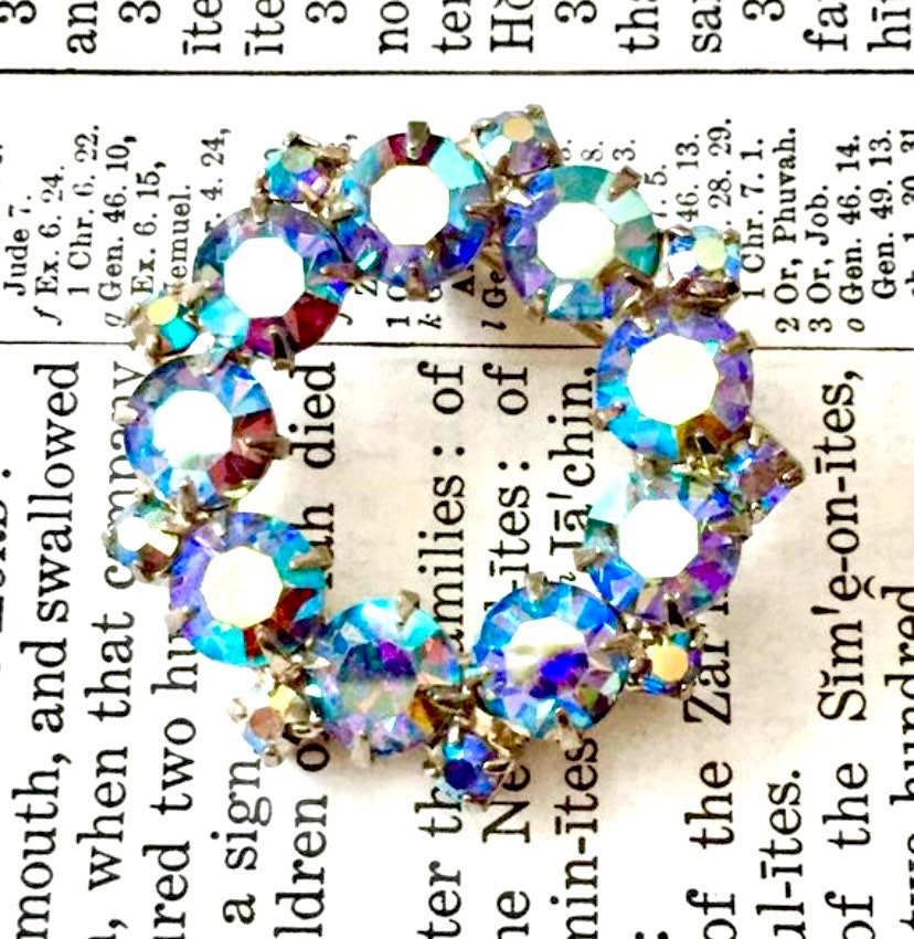Vintage Brosche Blau Strass 1950Er Jahre Vintage Brosche Blau Strass 1950Er Jahre von PhatCatVintage