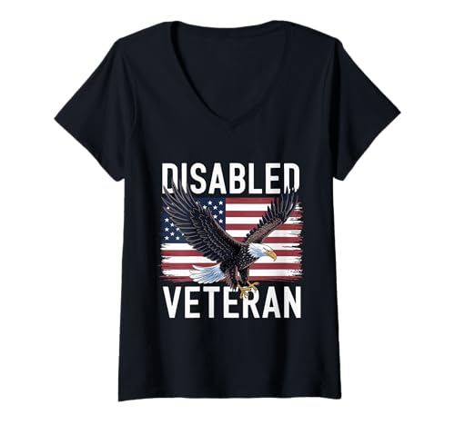 Damen Behinderter Veteran T-Shirt mit V-Ausschnitt Damen Behinderter Veteran T-Shirt mit V-Ausschnitt von Pheezneek