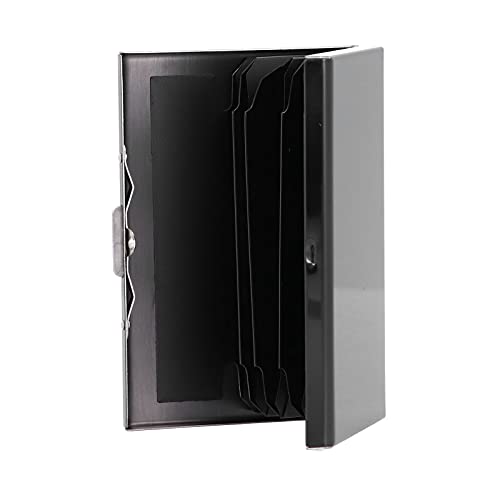 Phefop Elegantes Kreditkartenetui aus Edelstahl mit Blockierung – zur Aufbewahrung von Kreditkarten, Visitenkarten und Bargeld – wird in einer stilvollen Box geliefert, Edelstahl Kartenhalter 6 Karten von Phefop