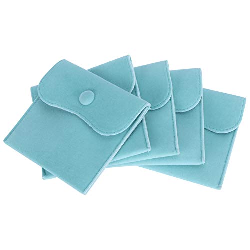 Phefop Weiche Samtgeschenke Schöne Flanell Wildlederbeutel für Schmuck Speicher 5pcs Blau 10x10 cm von Phefop