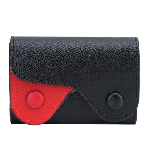 Tragbarer Mini-Kartenhalter aus PU-Leder mit niedlichem Muster für die tägliche Reise, schwarz von Phefop