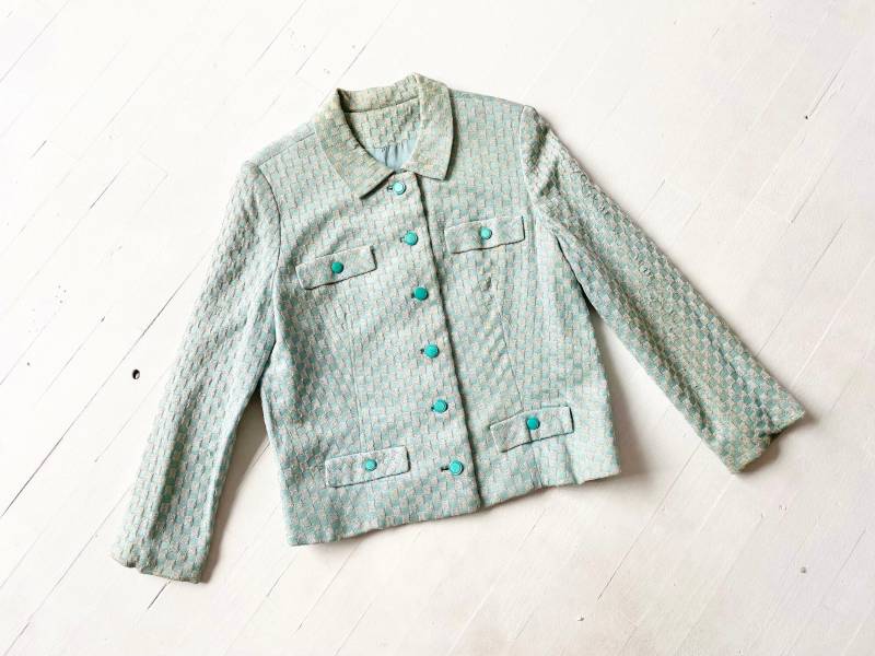 70Er Jahre Lurex Schachbrett Jacke von PhenixVintage