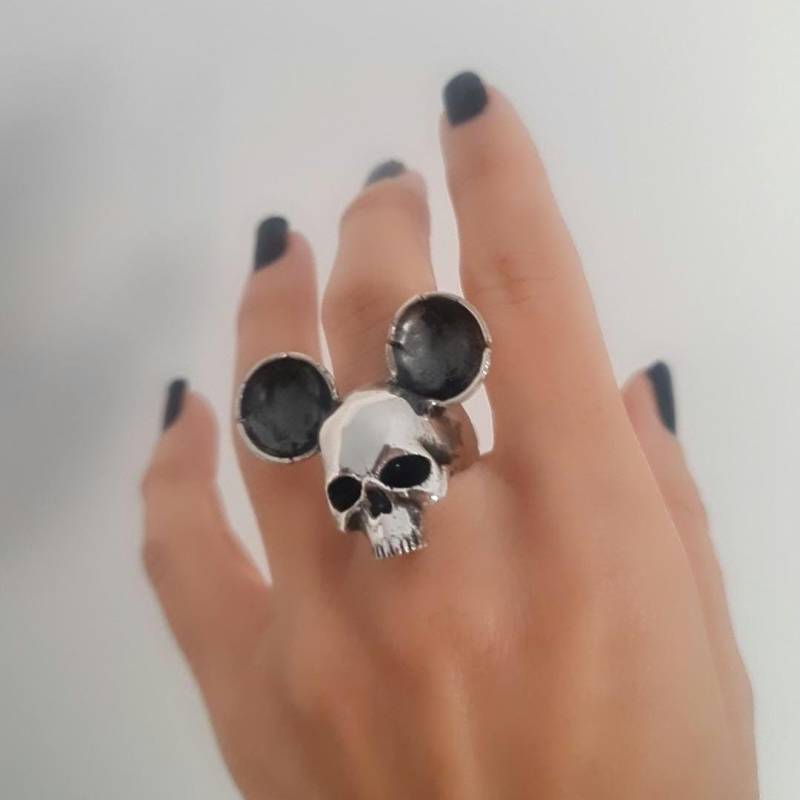 Handgemachter 925 Sterling Silber Mäuseschädel Ring - Exklusiver Maus Schädel Gothic Für Sie Und Ihn Statement Stück Cooler Look Massiv 26 Gr von PhenomSkullJewelry