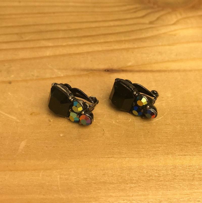 Seltene Signierte Vintage-Ohrringe Mit Strassstein-Ohrringen von PheonixJewel