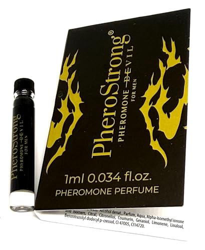 Devil For Him, mit Pheromonen angereichertes Kölnisch Wasser – kräftige, extrastarke Formel | Feromonas Sexuales für Männer und Frauen, 1 ml von PheroStrong