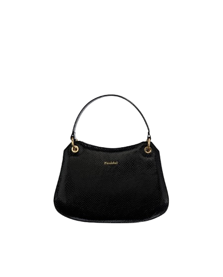 Phialebel | Mini Olympia black in snake print | Women's Shadow Handbags von Phialebel