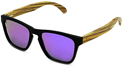 Phieres Phiabolus I Black Gray Polarized | Bambus Sonnenbrille für Herren und Damen | Schwarz von Phieres