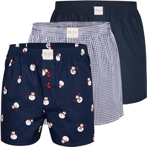 3 Phil & Co Webboxer Herren American Boxer Boxershorts Weihnachten X-Mas Santa, Farbe:Schneemann - Snowman, Grösse:XL von Phil & Co. Berlin