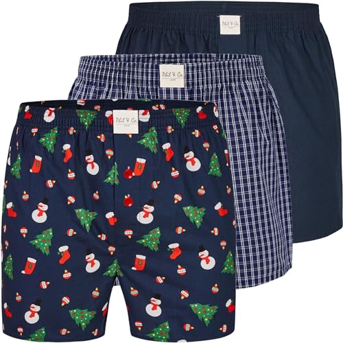 3 Phil & Co Webboxer Herren American Boxer Boxershorts Weihnachten X-Mas Santa, Farbe:Weihnachtsgeschenke Christmas Balls, Grösse:XXL von Phil & Co. Berlin