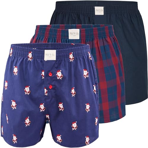 Phil & Berlin 3 Webboxer Herren American Boxer Boxershorts Weihnachten X-Mas Santa, Farbe:Weihnachtsmann - Santa Claus, Grösse:XXL von Phil & Co. Berlin