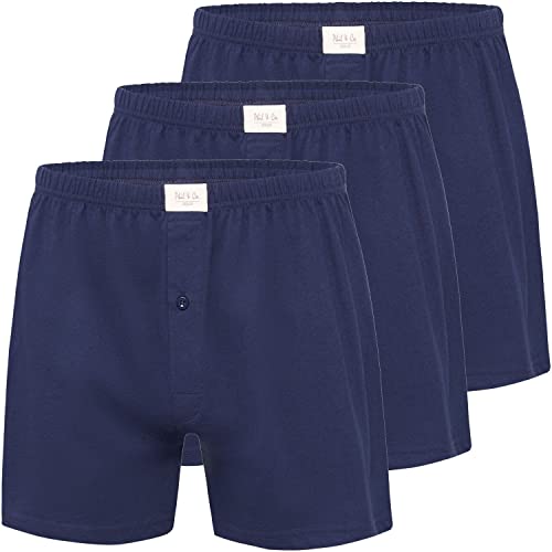 3 Stück Phil & Co Jersey Shorts Boxershorts Pant Unterhosen Herren große Größen schwarz oder blau M - 5XL, Grösse:3XL, Farbe:Marine von Phil & Co. Berlin